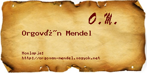 Orgován Mendel névjegykártya